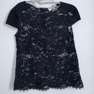 Tibi Black Lace Top Size 2